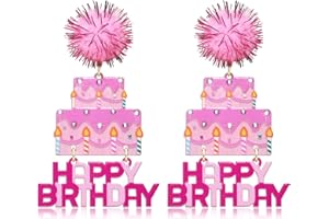 FAERLIIRY Birthday Earrings Beaded Glitter HAPPY BIRTHDAY Letter Drop Dangle Earrings Birthday Party Jewelry Gifts for Women Girls