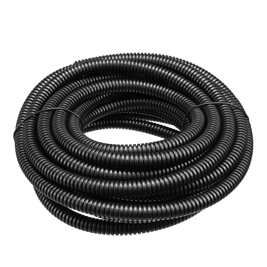 Sourcingmap 5.6 M 7 x 10 mm PP Flexible Corrugated Conduit Tube for Garden,Office Black