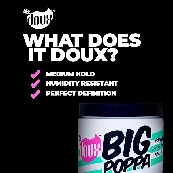 THE DOUX BIG POPPA DEFINING GEL, CURLING GEL TO FIGHT FRIZZ AND HUMIDITY, CURL-DEFINING HAIR PRODUCTS, SUITABLE FOR ALL CURL TYPES