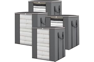 120L Extra Large Clothes Storage Bags, Clothes Storage Containers with Windows and Reinforced Handles, blanket storage bag fo