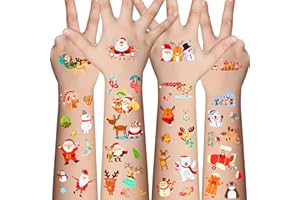 Awinmay Christmas Temporary Tattoos for Kids - 20 Sheets Unique Non Repetitive Designs Christmas Stocking Stuffers for Boys and Girls,Xmas Decorations Supplies Christmas Party Favor for Kids 120+