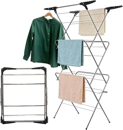 Aspect 3 Tier Folding Clothes Airer 20m Drying Space, Lightweight & Foldable
