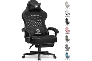 GTPLAYER Gaming Chair, Fabric Computer Office Chair with Pocket Spring Cushion, Ergonomic Office and Gaming, Video Gaming Chair with Linkage Armrests, High Back Desk Chair with Adjustable Recliner