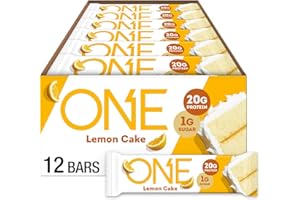 ONE Protein Bars, Lemon Cake, Gluten Free with 20g Protein and 1g Sugar, Pantry Staples, 2.12 oz (12 Count), Packaging May Vary