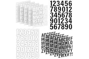 LIFEISLUCK 12 Sheets 370 Pieces Iron on Letters and Numbers Black 1.6 Inch Heat Transfer Vinyl Letters with A-Z Iron on Vinyl Letters White PU Alphabet Adhesive Stickers for DIY Craft Clothing Fabric T-Shirt