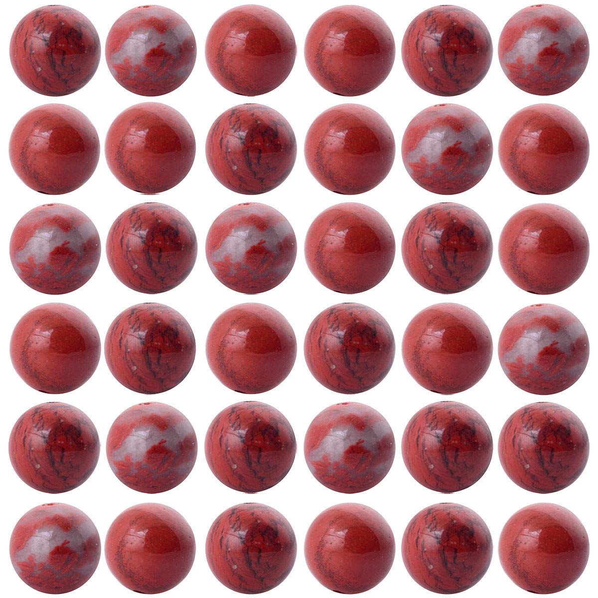 Natural Stone Beads 100pcs 8mm Round Red Jasper Genuine Real Stone Beading Loose Gemstone Hole Size 1mm DIY Charm Smooth Beads for Bracelet Necklace Earrings Jewelry Making (Red Jasper)