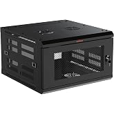 ECHOGEAR 6U Network Rack w/Enclosed Design, Easy Install, 600mm Depth | Enclosed server rack includes pre-mounted fan, 2x 1U shelves, lockable door, wall mountable design, all hardware for install