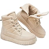Shupua Boots for Women Winter Combat Boots Womens Ankle Boot Shoes Warm Snow Booties Hiking Sneakers with Zipper
