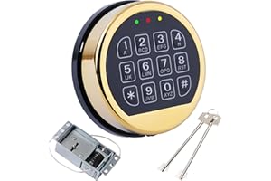 WAH YUE HING Gun Safe Lock Replacement, Upgrade Golde Keypad Electronic Safe Lock with Solenoid Lock 2 Override Keys and Circuit Board