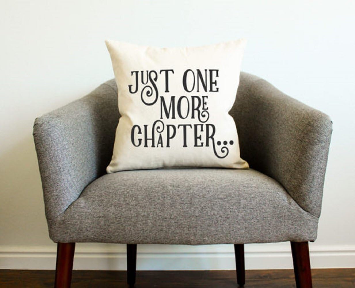 Book Reader's "Just One More Chapter" Pillow - Gift for Her, Gift for Him, Bookish Gift, Home Decor, Bookworm, Books, Girlfriend Gift