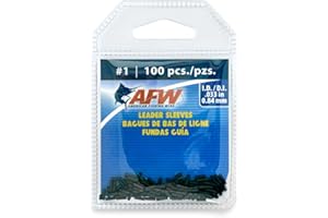 AFW American Fishing Wire Single Barrel Crimp Sleeves – Pro-Grade Strength, Versatile Use, Ideal for Rigging Fishing Leaders, Corrosion-Resistant Finish – Packaged for Angler's Choice (Retail, Bulk)