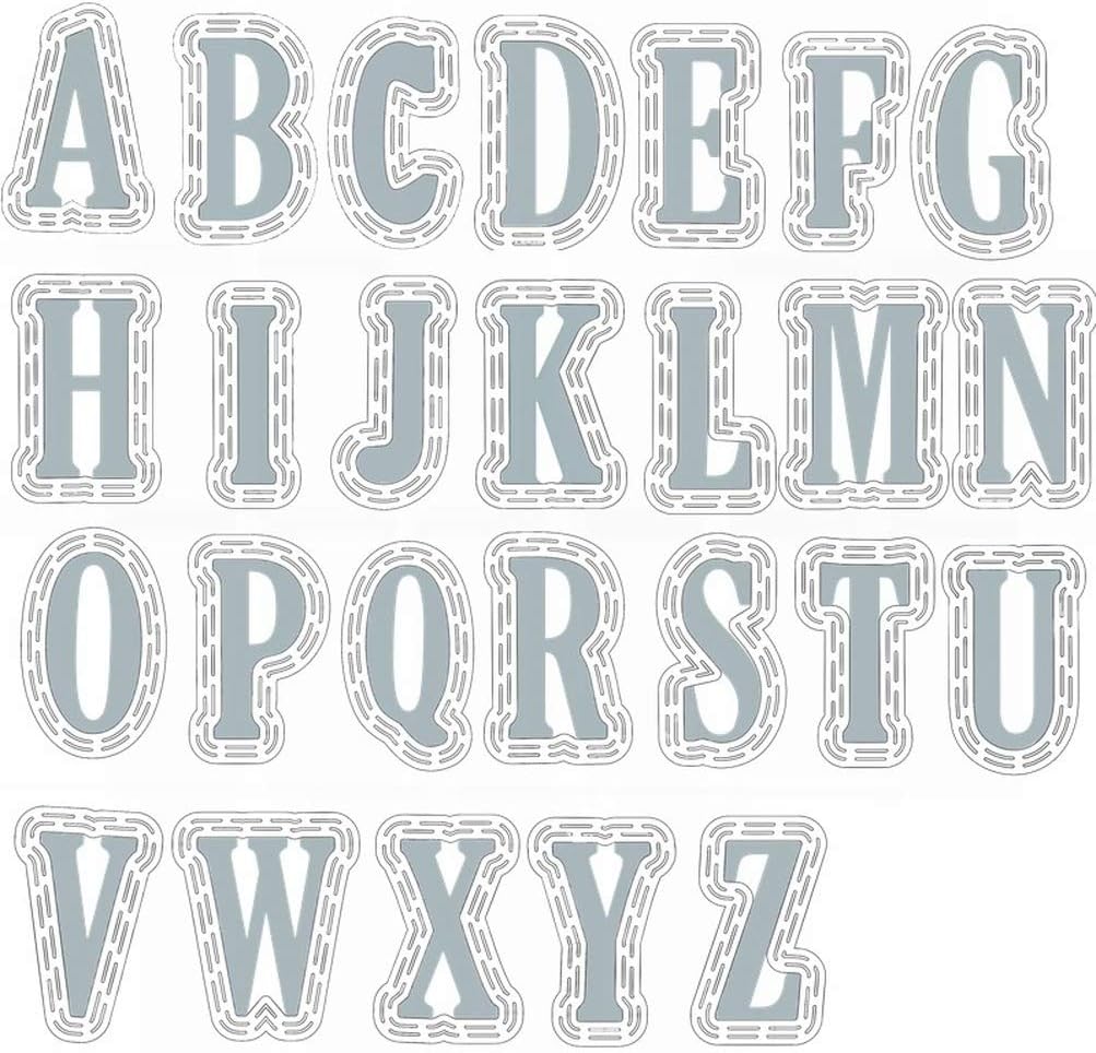 Whole Set A-Z 26 Alphabets Letters Metal Cutting Dies+Plastic Stencils for DIY Scrapbooking Crafts Template Moulds Embossing Paper Card