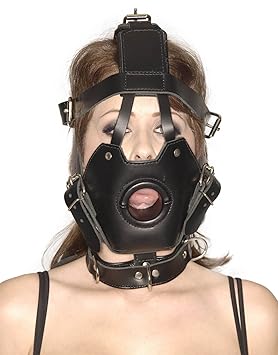 Strict Leather Black Premium Muzzle with Open Mouth Gag