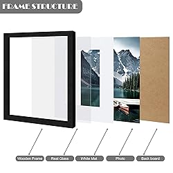 Hongkee 8x10 Black Picture Frames set of 3, Made of