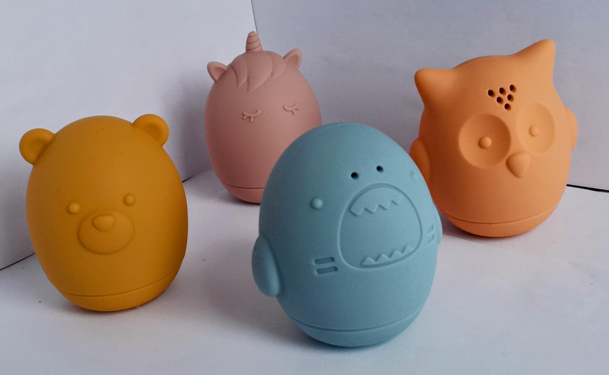 Baby Bath Toys for Babies and Toddlers – Set of 4 Soft Silicone Animal Bath Toys, Squeeze & Spray Water Toys, EN71 Tested, 0+ Months