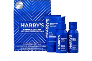 Harry's Limited Edition Holiday Gift Set for Men, Men's Skincare Essentials (2 oz Exfoliating Face Wash, Daily Face Lotion with SPF 15, Hydrating Night Lotion)