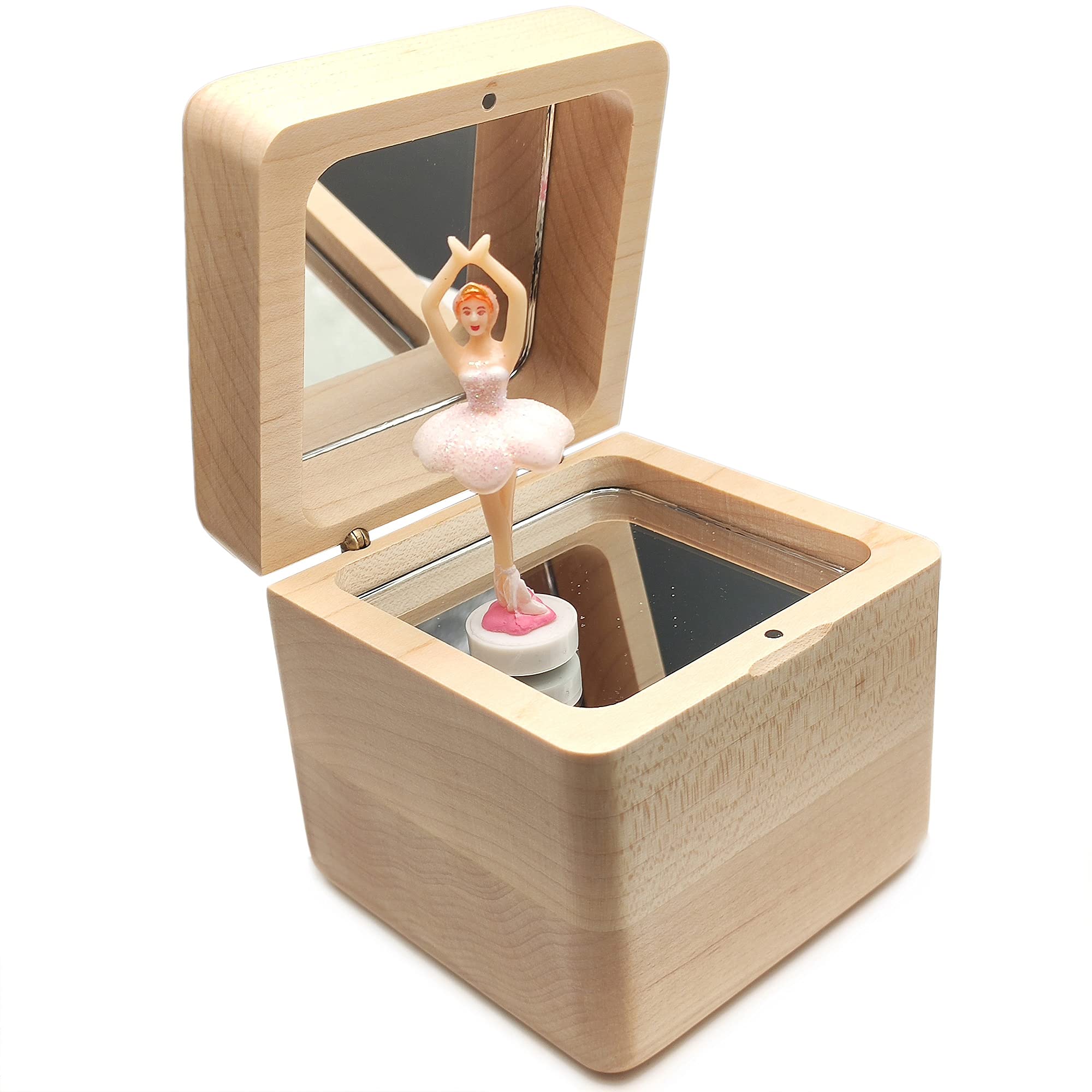 falado 18 Note Wind Up Solid Wood Ballerina Girl Music Box, for Christmas/Birthday/Valentine's Day/Mother's Day, Tune of Swan Lake. (Maple Wood)