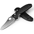 Benchmade - Mini Griptilian 555-S30V Outdoor Knife with Black Grivory Handle, Sheepsfoot Blade (555-S30V)