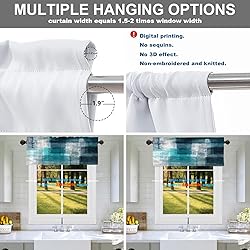 Batmerry Teal Soft Velvet Valance Curtains,Modern