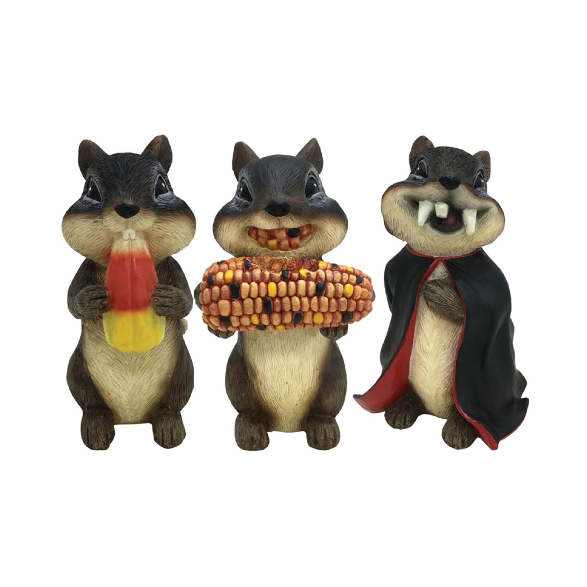 Design House Fall Chipmunks, Resin, Multicolor, 6-inch