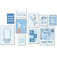 Uniro Coastal Cowgirl Room Decor, Coastal Granddaughter Room Decor, Light Blue Beachy Wall Decor Aesthetic Poster Pictures, Trendy Beach Wall Art Prints Preppy Surf Posters for Teen Girls, Dorm Bedroom Apartment decor- UNFRAMED
