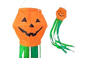 Madrona Brands Fall Pumpkin Windsock | Durable Outdoor Hanging Halloween Decoration | Yard, Porch, Lawn | 48 Inch