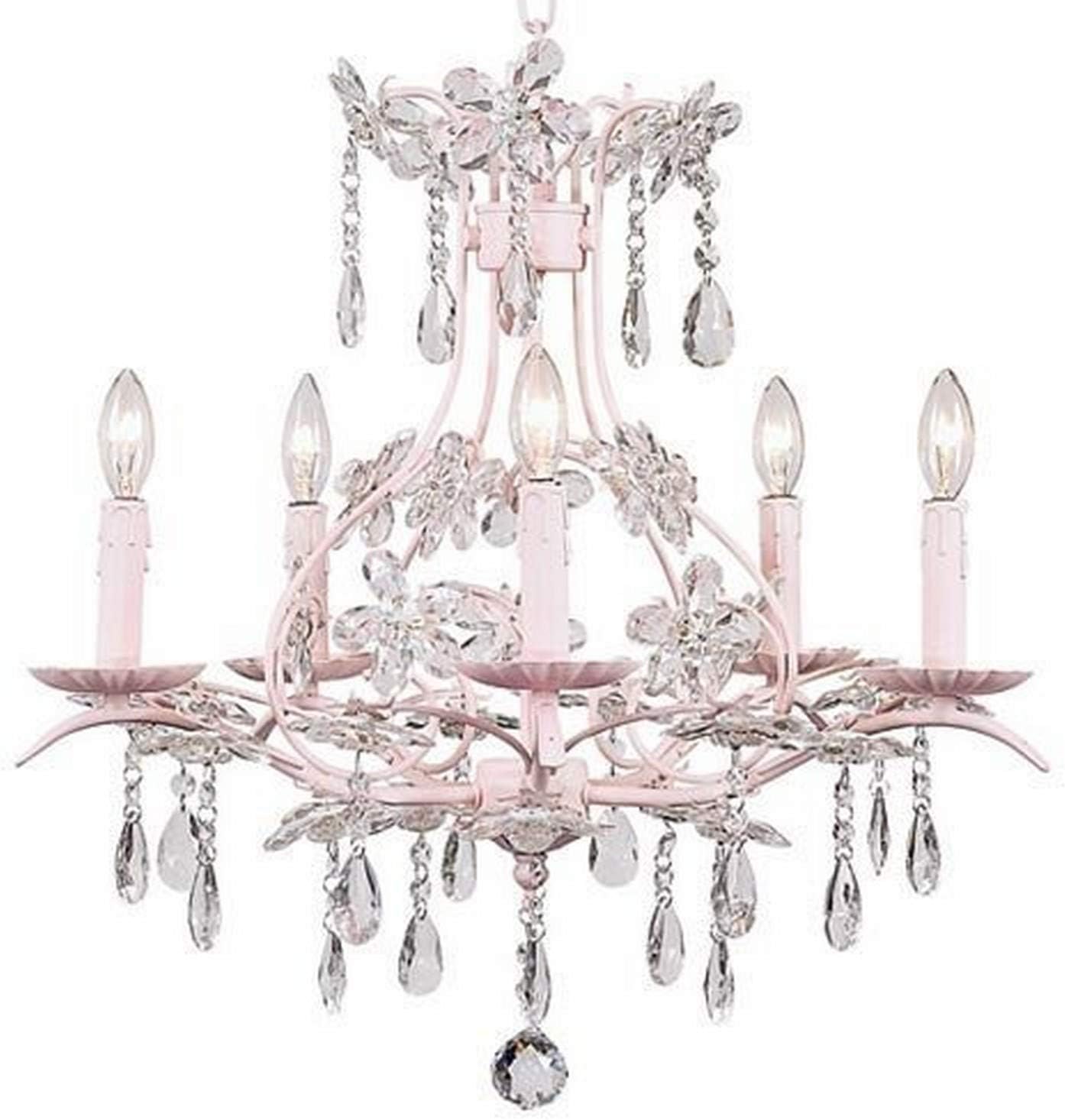 Jubilee Collection 7106 5 Arm Cinderella Chandelier, Pink
