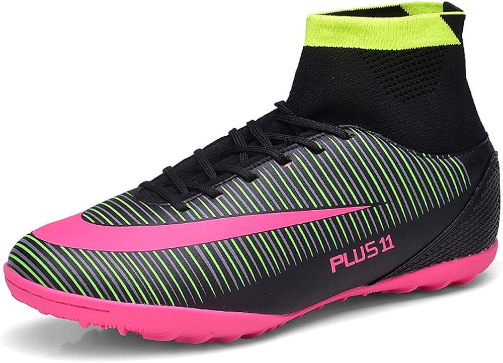 Aleader Men's Turf Football Shoes Indoor Soccer Training Boots Black 6