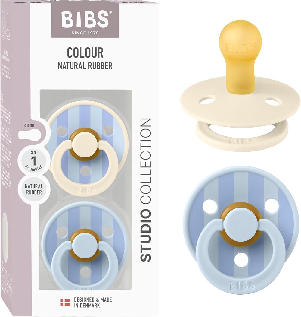 Bibs Pacifiers Colour Studio 2 Pack Round Nipple BPA Free Made in Denmark