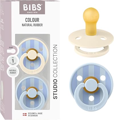 Bibs Pacifiers Colour Studio 2 Pack Round Nipple BPA Free Made in Denmark