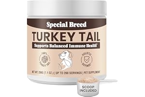 SPECIAL BREED Turkey Tail Mushroom for Dogs - Organic Turkey Tail for Dogs Mushroom Powder for Respiratory, Immunity, Digestion - Lipoma Lumps and Bumps Supplement, No Fillers - 200 Grams