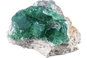 Rockcloud Natural Fluorite Crystal Geode Cluster Irregular Mineral Raw Stone Reiki Specimen for Chakra Meditation, 0.22-0.44 lb