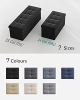 SONGMICS MAZIE Collection Storage Ottoman Bench 76 cm Ink Black LSF047B51 view 7