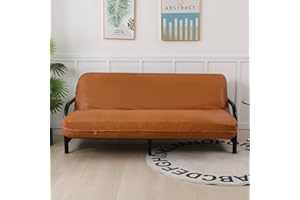 OctoRose 3 Side Zipper Full Size Waterproof Pet Friendly Faux Leather Caramel Futon Cover Sofa Daybed Mattress Slipcover (Fauxleather-Caramel, Full Size)