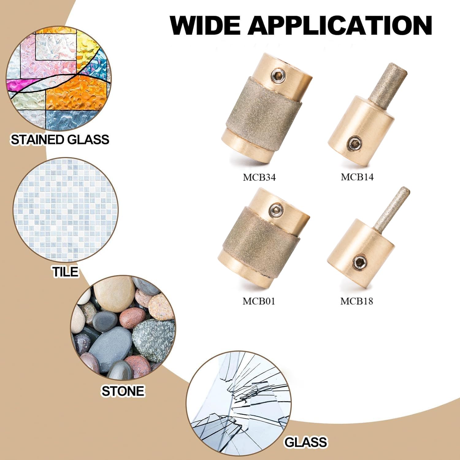 4-Pack Diamond Grinder Bits, 4 Sizes (1
