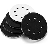 POLIWELL 5-Inch 8 Holes Interface Pad Hook and Loop 5" Soft Density Sponge Cushion Buffer Backing Pad (Pack of 5)
