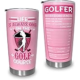 Golf Gifts for Women, Golfing Accessories for Golf Lover, Gifts for Golfer, Stainless Steel Insulated Golfer Tumbler, 20 oz Travel Tumbler for Girl, Womens Golfs Essentials for Coach Player and Lover