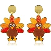 Thanksgiving Turkey Maple Leaf Dangle Earring Autumn Fall Earrings for Women