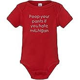 Campus Originals Ohio State Fan Poop Your Pants If You Hate Michigan Funny Baby Bodysuit Shower Gift (6 Months)