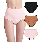IRISMORII Womens Washable Incontinence Underwear Bladder Leak Proof Odor Control Briefs 56 ml Absorbency Panties 3 Pack (Black-Brown-Pink, XL)