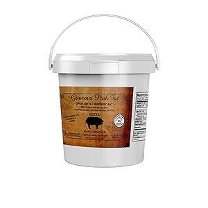 Cornhusker Kitchen Mangalitsa's Pork Fat Open Kettle Rendered Fat Lard No Preservatives Creamy White Fat Cooking Baking Pantry Food Items 24oz (1.5lb)