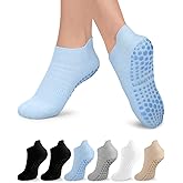 3/6 Pairs Grip Pilates Socks for Women, Non-slip Yoga Athletic Socks for Barre Ballet Barefoot Workout Hospital