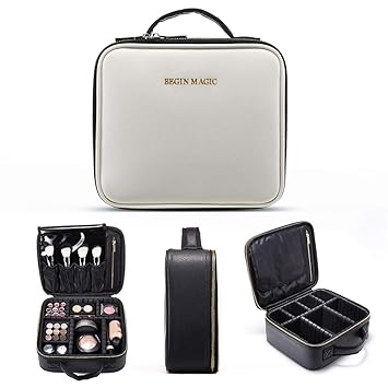 Amazon Com Portable Travel Makeup Bag Makeup Train Case Artist