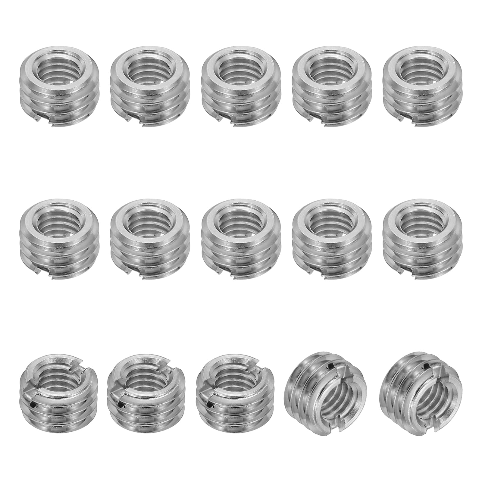 PATIKIL 316 Stainless Steel Thread Adapters Sleeve Reducing Nut, 15 Pcs M8 x 1.25 Male to M5 x 0.8 Female Repairing Insert Nut Screw Reducer Conversion Fastener 5mm