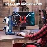 KDD Headset Stand w/ Controller Holder, 9 Light Modes, Rotatable Hook - Black view 7