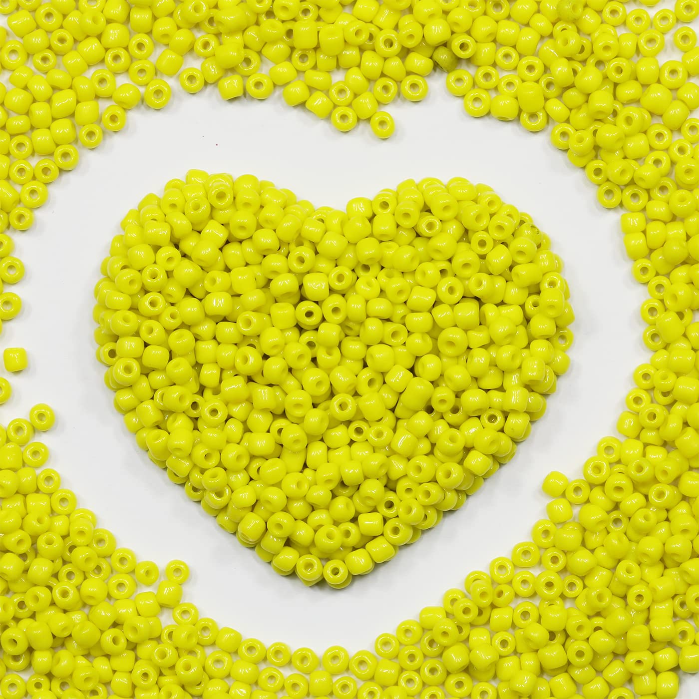 4mm Yellow Seed Beads for Jewelry Making 110 Grams About 1600pcs,6/0 Glass Craft Beads for Making Earrings, Bracelets, Pendants, Waist Jewelry, DIY Handmade Seed Beads（Yellow） — image 1