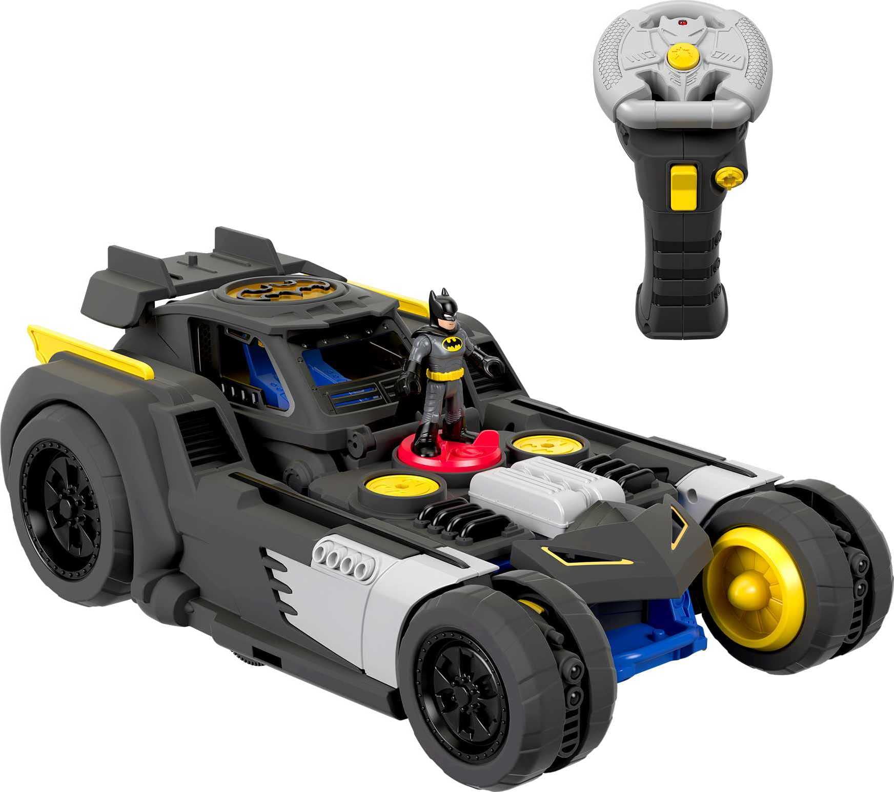 Imaginext DC Super Friends Batman Transforming Batmobile Remote Control Car with Lights and Sounds, Preschool Toys for Pretend Play, GBK77