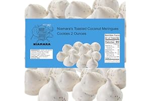 Niamara's Toasted Coconut Meringue Cookies - Gluten Free, Fat Free, Exotic Snack - 2 Ounce Pack