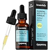 Brandefy Vitamin C Face Serum 15% L. Ascorbic Acid, Ferulic Acid .5% + Vitamin E for Self Care and Beauty, Face Dark Spot Corrector and Anti Aging 1oz, Made In The USA