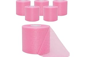 ADMITRY 6 Rolls Pre Wrap Tape Athletic,Pink Prewrap Headbands for Hair,Foam Underwrap Sports Wrap